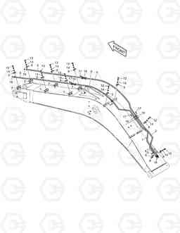 6690 BOOM PIPING(5.15m)-ROTATION & TILTING SOLAR 170LC-V, Doosan