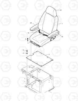 1265 SEAT ASS'Y-FOR CANOPY SOLAR 030PLUS, Doosan