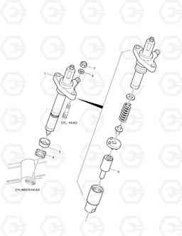 018 NOZZLE & HOLDER SOLAR 470LC-V, Doosan