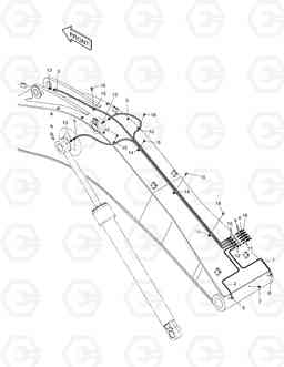 6410 LUBRICATION PIPING-6.3m BOOM SOLAR 470LC-V, Doosan