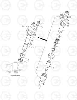 018 NOZZLE & HOLDER SOLAR 420LC-V, Doosan