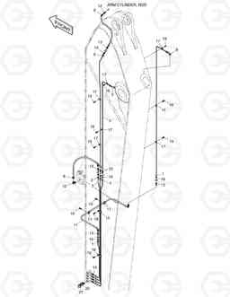 6650 LUBRICATION PIPING - ARM 5.0m SOLAR 420LC-V, Doosan