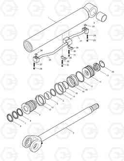 3590 LIFT CYLINDER-EXTENDED ARM MEGA200-V, Doosan