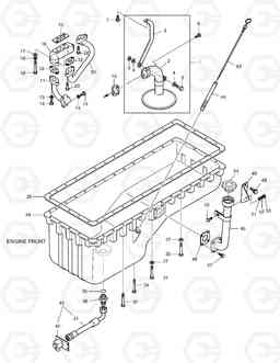 019 OIL PIPE-IN OIL PAN MEGA250-V, Doosan