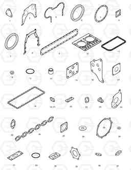 033 OVER HAUL GASKET KIT-ALL MEGA250-V, Doosan