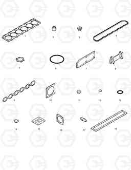 021 OVER HAUL GASKET KIT-TOP MEGA200TC-V, Doosan