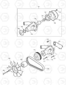 012 WATER PUMP & COOLING FAN SOLAR 225LC-V, Doosan