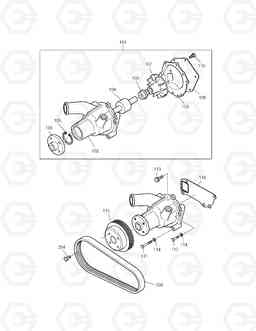 012 WATER PUMP & COOLING FAN MEGA250-VT(TIER-II), Doosan