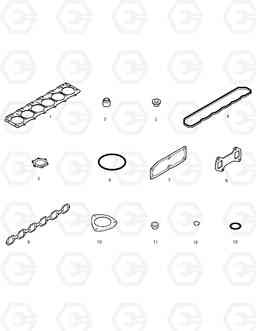 018 OVER HAUL GASKET KIT-TOP MEGA160TC-E, Doosan