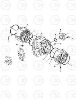 3360 REAR AXLE DIFFERENTIAL HOUSING MEGA160TC-E, Doosan