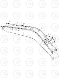 6520 BOOM PIPING-ONE WAY-BOOM 5.7m SOLAR 210W-V, Doosan