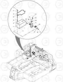 1500 ELECTRIC PARTS(6)-BATTERY SOLAR 75-V, Doosan