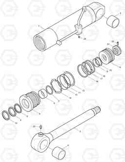 4455 OUTRIGGER CYLINDER-REAR SOLAR 140W-V, Doosan