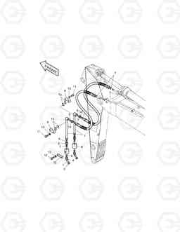 6610 ARM PIPING-ARM 1.9m(ONE WAY) SOLAR 140W-V, Doosan