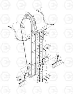 6740 ARM PIPING-2.1m ROTATING & TILTING SOLAR 140W-V, Doosan