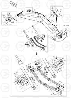 6630 LOCK VALVE PIPING-9.0m BOOM SOLAR 470LC-V, Doosan