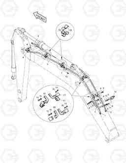 6651 BOOM PIPING-7.1m ONE & TWO WAY SOLAR 470LC-V, Doosan