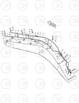 6670 BOOM PIPING(5.15m)-ROTATION & TILTING SOLAR 180W-V, Doosan