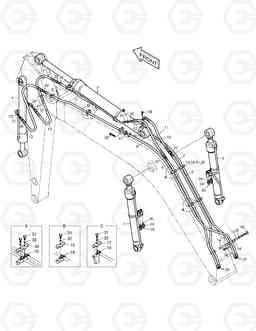 3130 FRONT PIPING-BOOM4.6m+ARM2.5m SOLAR 140W-V, Doosan