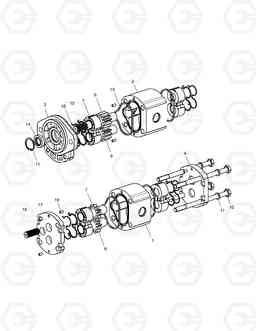 4150 GEAR PUMP(2 PORT) SOLAR 140W-V, Doosan