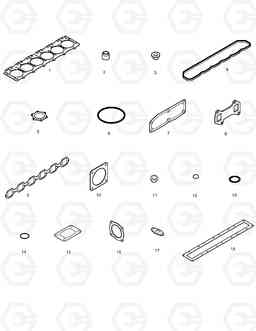 019 OVER HAUL GASKET KIT-TOP MEGA200-V TONY, Doosan