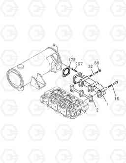 159 EXHAUST MANIFOLD SOLAR 030PLUS, Doosan