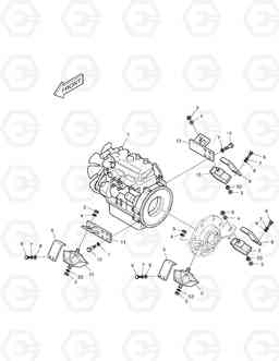 1250 ENGINE MOUNTING(1) - ENGINE SOLAR 035, Doosan