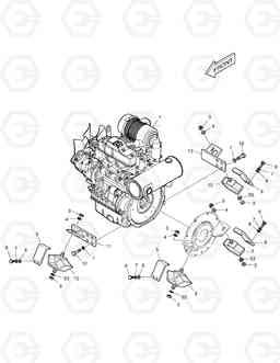 1251 ENGINE MOUNTING(1) - ENGINE SOLAR 035, Doosan