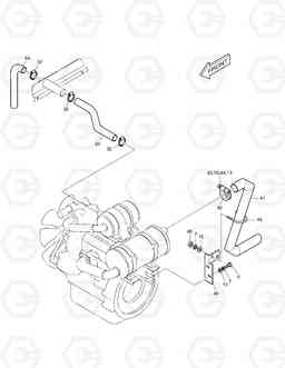 1270 ENGINE MOUNTING(3) - INTAKE & EXHAUST SOLAR 035, Doosan