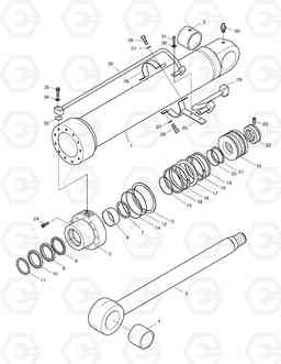 4390 BOOM CYLINDER(L.H)-E.D-LOCK VALVE SOLAR 140-V, Doosan