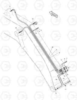 6450 LUBRICATION PIPING-BOOM 4.6m SOLAR 140-V, Doosan