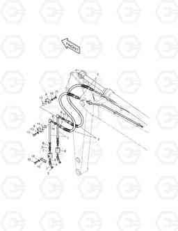 6720 ARM PIPING-ARM 2.5m(ONE WAY) SOLAR 140-V, Doosan