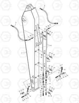 6780 ARM PIPING(3.0m)-ROTATION & TILTING SOLAR 140-V, Doosan