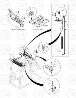 6140 6-LAMP & BEACON(TELESCOPIC) TXC 255LC-1, Doosan