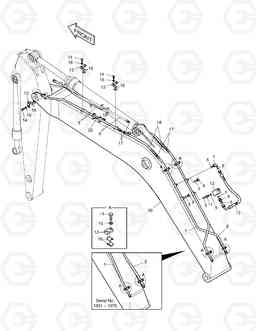 6410 BOOM PIPING-BOOM 9m ONE WAY SOLAR 450LC-V, Doosan