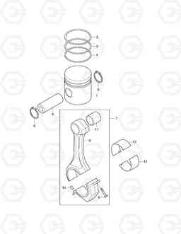 006 PISTON ASSEMBLY SOLAR 280LC-3(B)   , Doosan