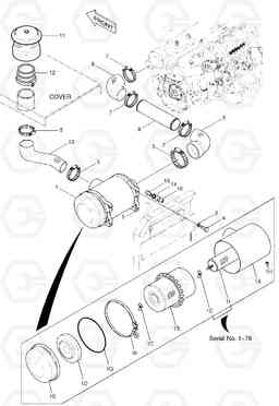 1140 AIR CLEANER SOLAR 280LC-3(B)   , Doosan