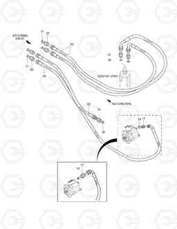 1310 STEERING PIPING(2)-STEER VALVE SOLAR 130W-3  , Doosan