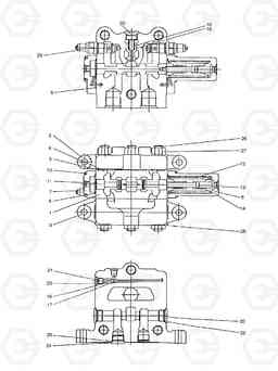 9540 DOZER CONTROL VALVE-OUTRIGGER SOLAR 130W-3  , Doosan