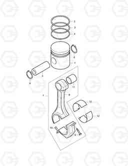 005 PISTON SOLAR 170W-3   , Doosan