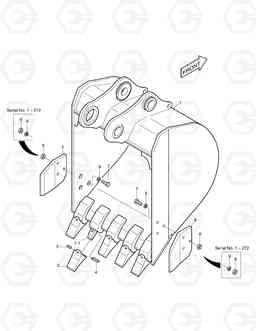 5320 BUCKET-0.25M³(WIDTH 882mm) SOLAR 70-III, Doosan