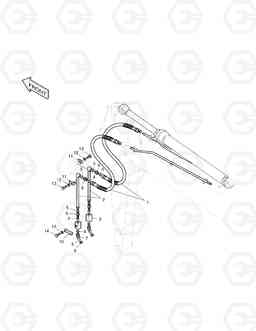 5310 ARM PIPING-ARM 2.6m(ONE & TWO WAY) SOLAR 170-III, Doosan