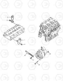 114 ENGINE FOOT SOLAR 030PLUS, Doosan