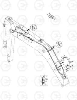 6551 BOOM PIPING-ONE WAY SOLAR 290LC-V, Doosan