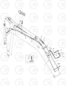 6660 BOOM PIPING-BOOM 5.2m + ARM 2.4m SOLAR 220LC-V, Doosan