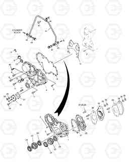 002 TIMING GEAR CASE SOLAR 130W-V, Doosan