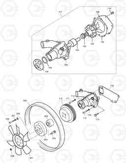 012 WATER PUMP & COOLING FAN SOLAR 130W-V, Doosan