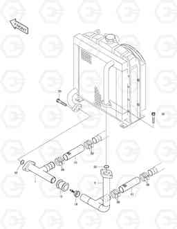 1280 OIL COOLER PIPING(3) SOLAR 130W-V, Doosan