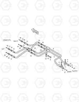 6202 FRONT DOZER PIPING(1-1)-BOLTING TYPE SOLAR 130W-V, Doosan