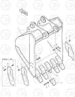 6510 BUCKET-0.45㎥ SIDE PIN TYPE SOLAR 130W-V, Doosan